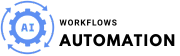 AI Workflows Automation logo - automated workflow symbol with gear icon