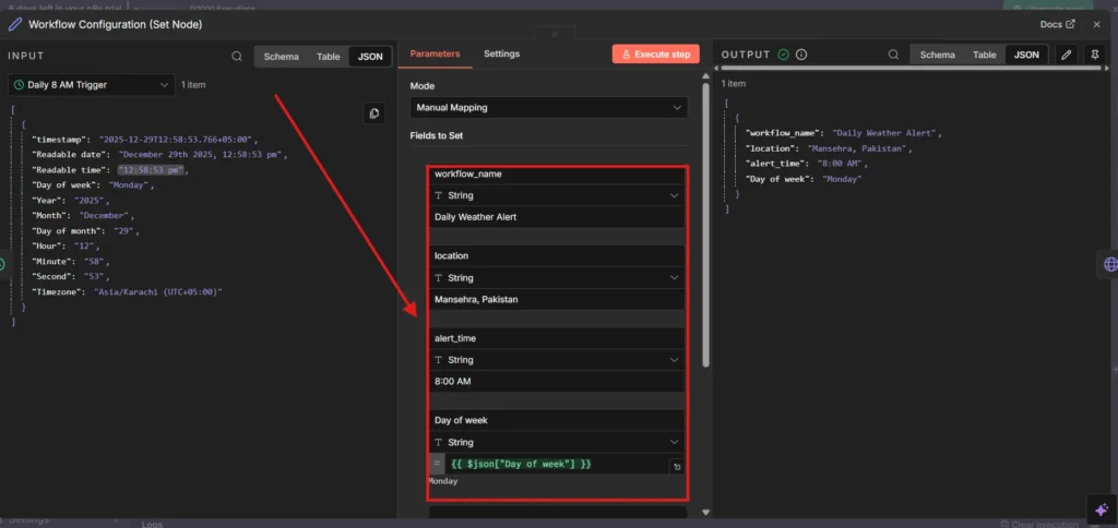 4 Workflow configuration SET NODE