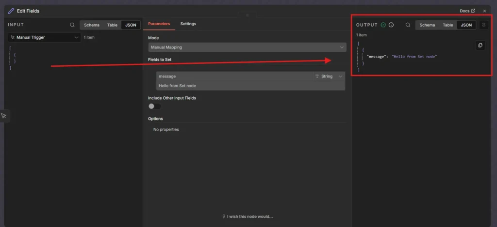 Completed workflow with execution results visible