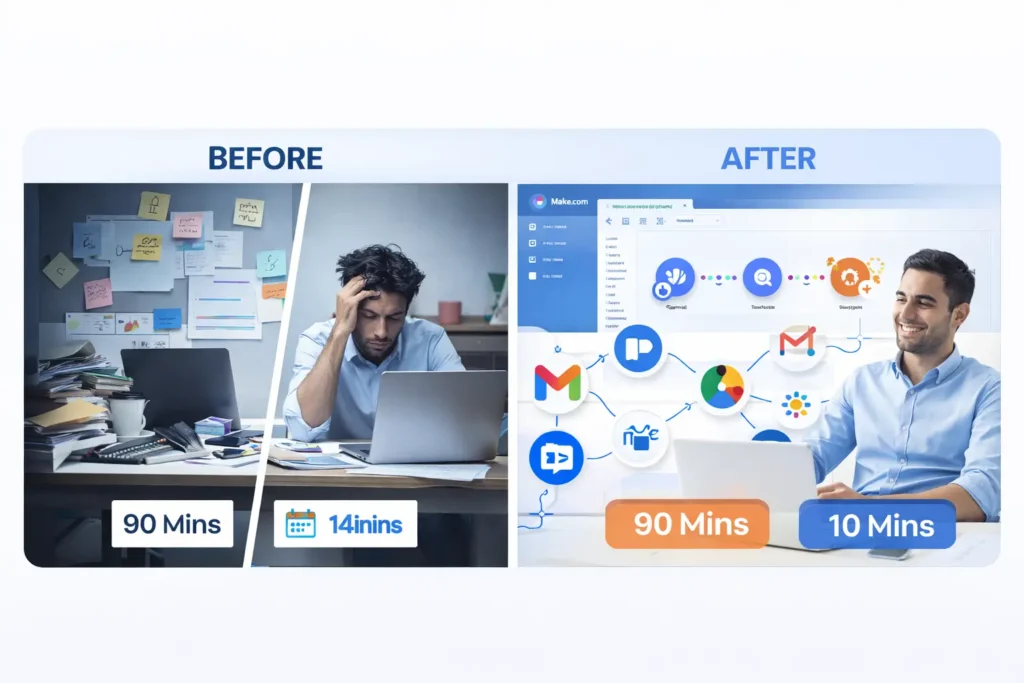 AI workflow automation before and after comparison